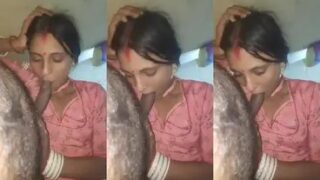 Desi Sex MMS of Sanskari Rajasthani Wife Give Blowjob